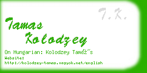 tamas kolodzey business card